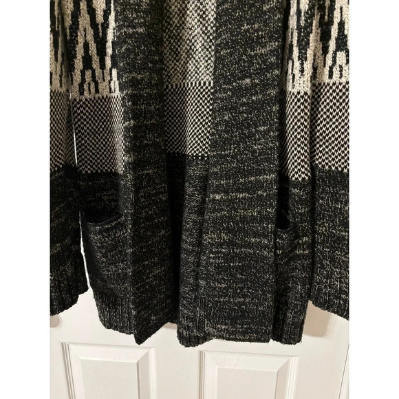 LUCKY Brand Stargazer Aztec Wool Shawl Cardigan Sweater Open Front sz M - Picture 4 of 15